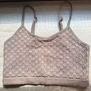 Seamless Lace-Texture Bralette - Brown